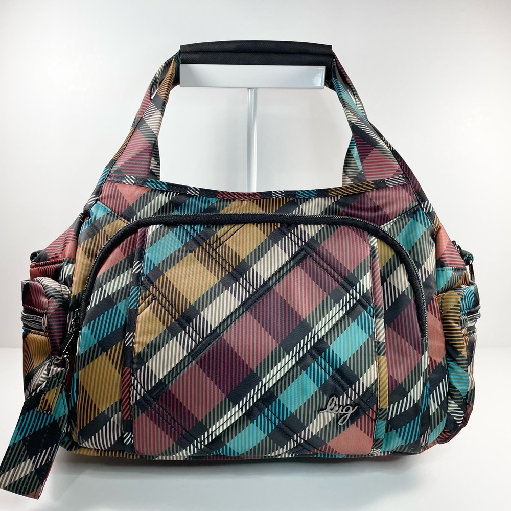 Lug Rumble Crossbody Shoulder Bag Satchel in playful plaid autumn NWT